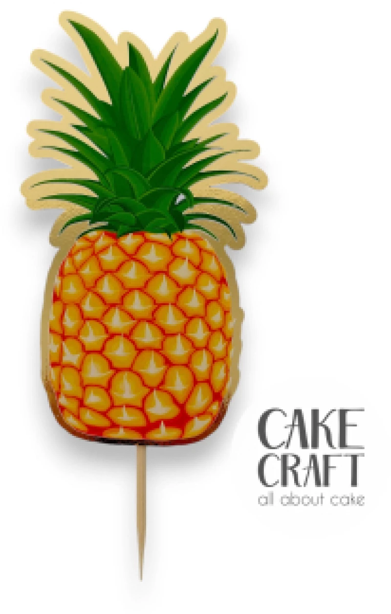 Cake Topper Χάρτινο Χρυσό Ανανάς