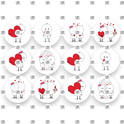 Βρώσιμα σχέδια Valentine Couples v1 - 12τμχ