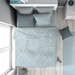 Παπλωματοθήκη Εμπριμέ Άρτεμις 705 160X240 Light Blue-Grey 100% Cotton - -