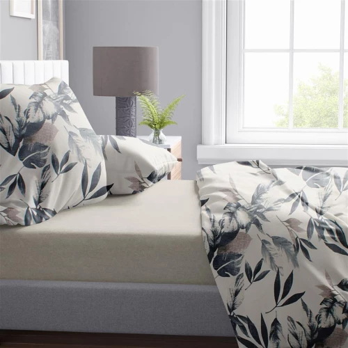 Παπλωματοθήκη Εμπριμέ Ευριδίκη 710 220X240 Ecru-Black 100% Cotton - -