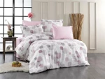 Σεντόνια Εμπριμέ Σετ 4 τεμ Μελίνα 709 240X270 White-Lilac 100% Cotton - -