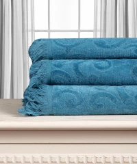 Βαμβακερή ζακάρ πετσέτα ALICIA 520gsm (50cm x 100cm) teal - -