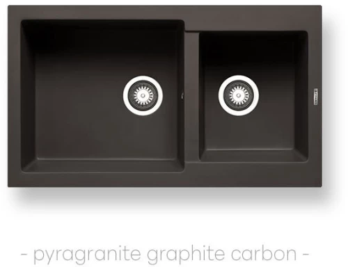 Pyramis Νεροχύτης Pyragranite Alazia  (86x50) 1 3/4B Graphite Carbon