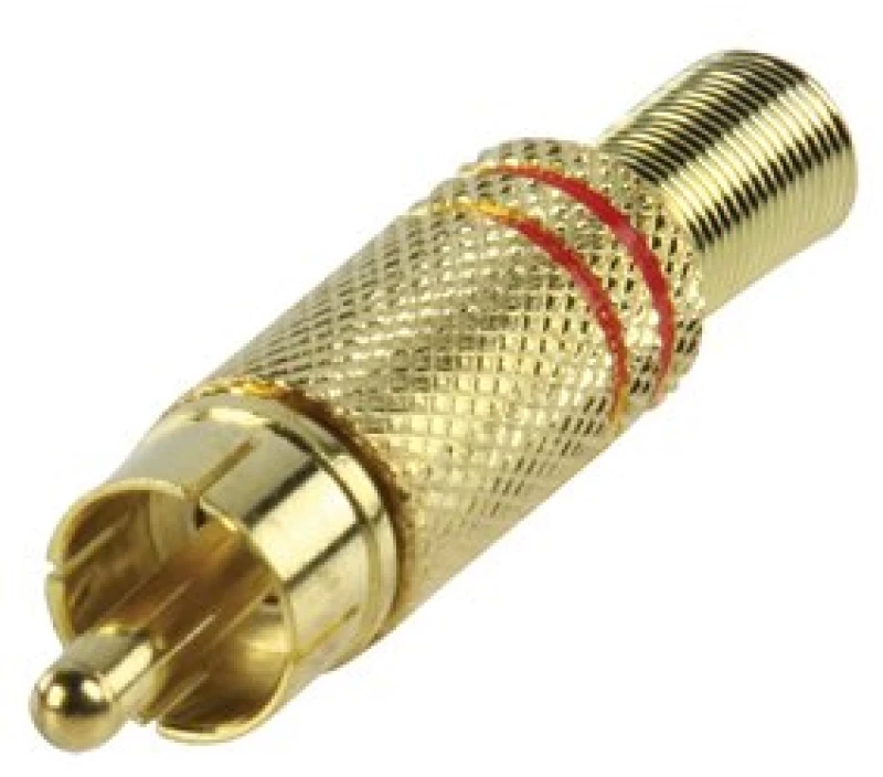 RCA Male Connector Metal Gold-Plated Red OEM