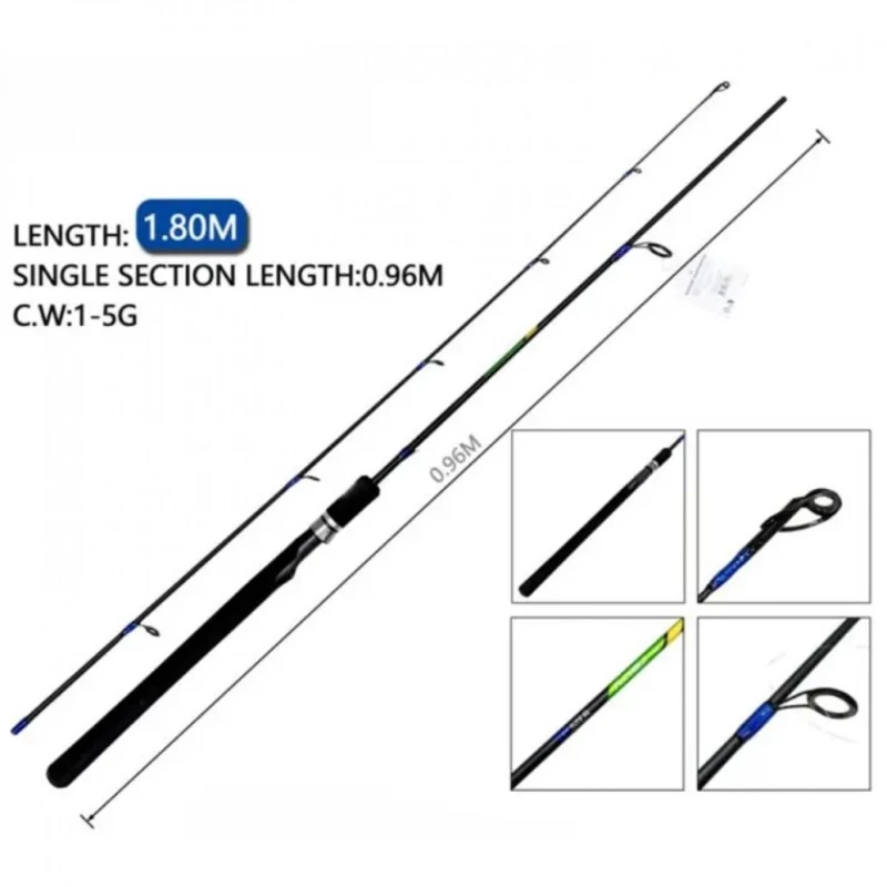 180cm Καλάμι Ψαρέματος Spinning (1-5g) – Ελαφρύ & Ακριβές 38208
