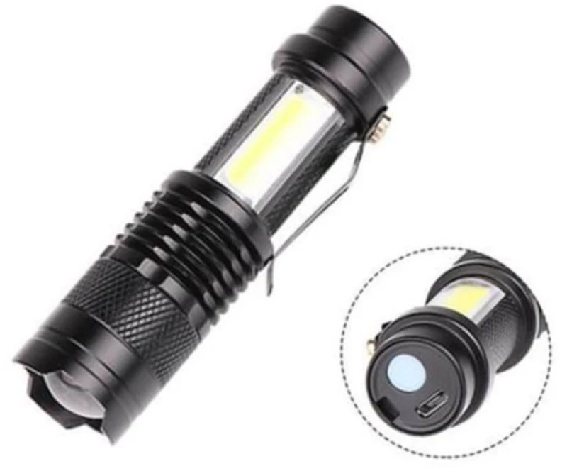 Mini Επαναφορτιζόμενος Φακός LED με 3 Λειτουργίες 1385-27