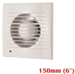Επιτοίχιος Εξαεριστήρας Μπάνιου 6" 150mm 24W Πλαστικός APC-15 Λευκός OEM