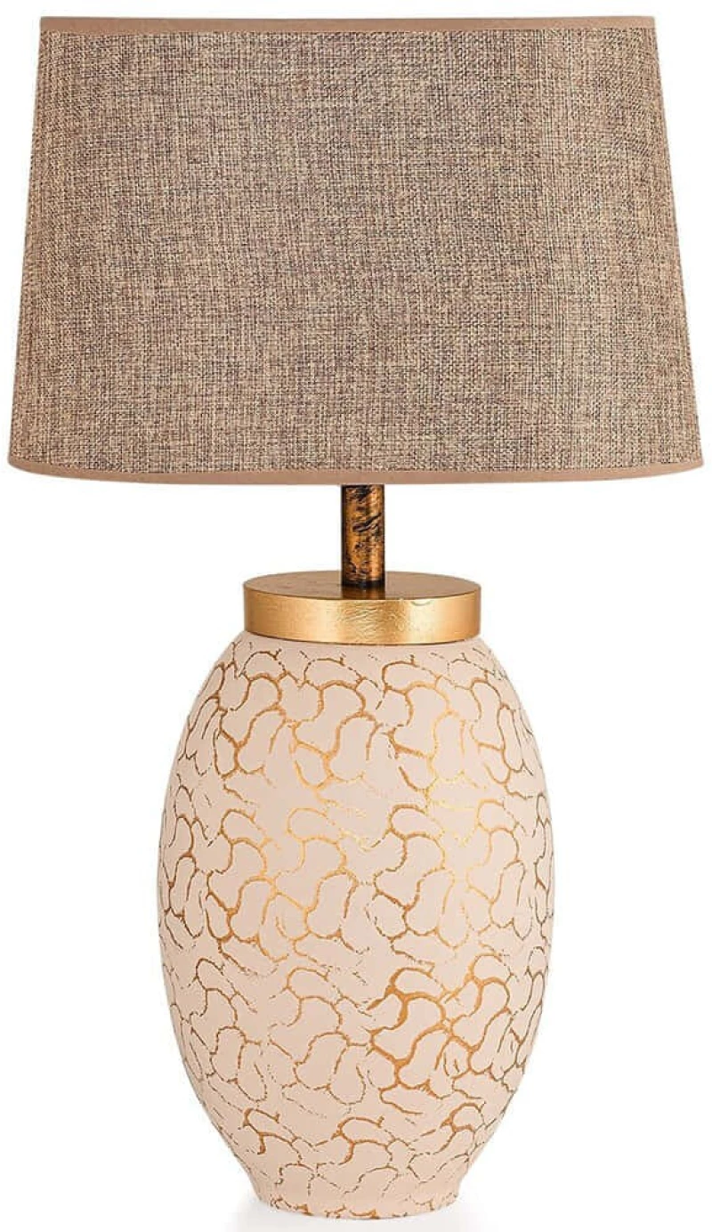 Φωτιστικό Επιτραπέζιο 687HMY2142 30x55cm E27 40W Cream-Gold Opviq