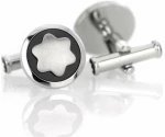 Montblanc Star Μανικετόκουμπα από ατσάλι με μαύρο όνυχα 116661