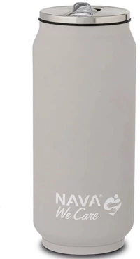 Ποτήρι - Θερμός Με Καλαμάκι We Care 10-016-044 Φ7x18,5cm 500ml Grey Nava