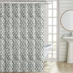 Κουρτίνα Μπάνιου Geometric 846283 Grey Ankor 180Πx180Υ Πολυέστερ