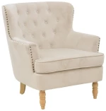 Πολυθρόνα Keisi 255-000064 Βελούδο 81,5x84x92,5cm Cream