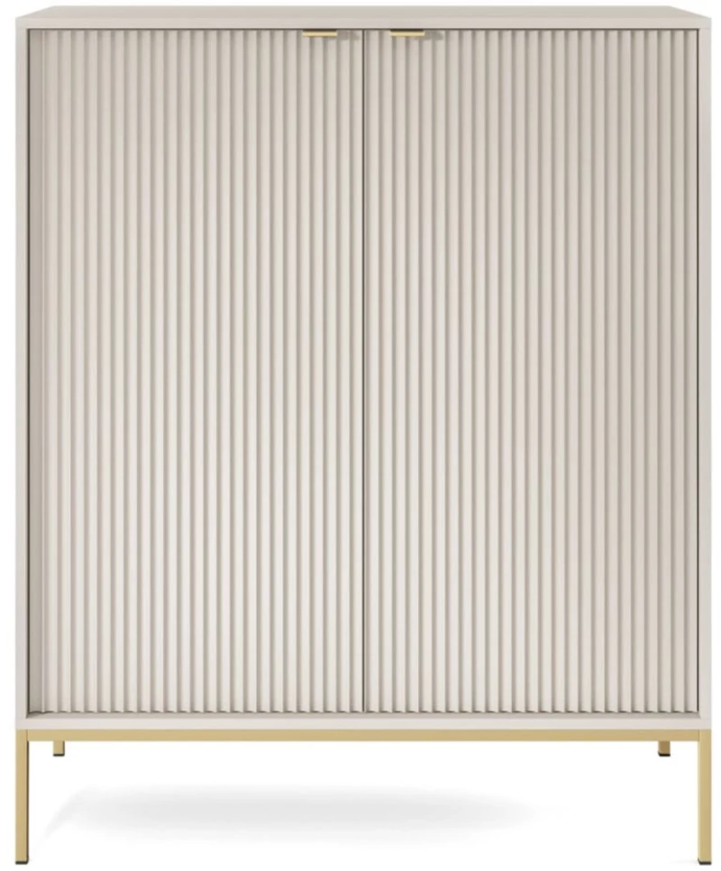Μπουφές Nova 104x39x125cm White Kazmir-Gold Μελαμίνη,Μέταλλο