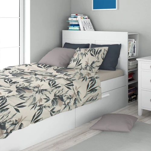 Σεντόνια Ευριδίκη 710 (Σετ 4τμχ) Ecru-Black DimCol Queen Size 220x240cm 100% Βαμβάκι