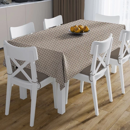 Καρέ Αλέκιαστο Houndstooth 473 Beige DimCol 90X90cm Βαμβάκι-Πολυέστερ