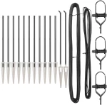 vidaXL Σετ Πόλων Φραγμάτων 13 pcs Γκρι Ø32mm 160 εκ Μέταλλο