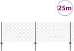 vidaXL Φράχτης αλυσίδας με 22 U Posts Γκρι 0.8x25 μ Ατσάλι
