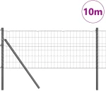 vidaXL Ευρωπαϊκό Φράχτη με 7 Πόστα 0.8x10 m Γαλβανισμένο Ατσάλι Γκρί