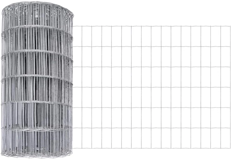 vidaXL Ευρωπαϊκός Φράκτης με 7 Πόστα, 0.4 x 10 μ, Γαλβανισμένο Ατσάλι