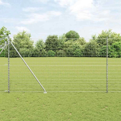 vidaXL Ευρωπαϊκός Φράχτης με 7 Σημειακές Στήλες 1,5 x 10 μ Γαλβανισμένος Χάλυβας