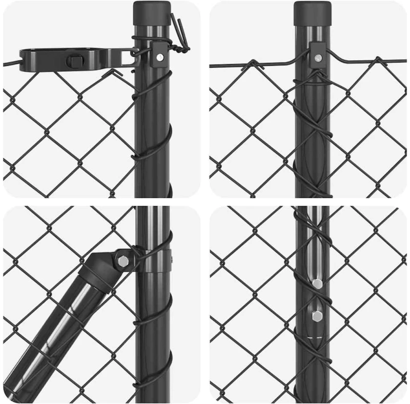 vidaXL Σετ Στύλων Φράχτη Γκρι 1.4 x 10 m