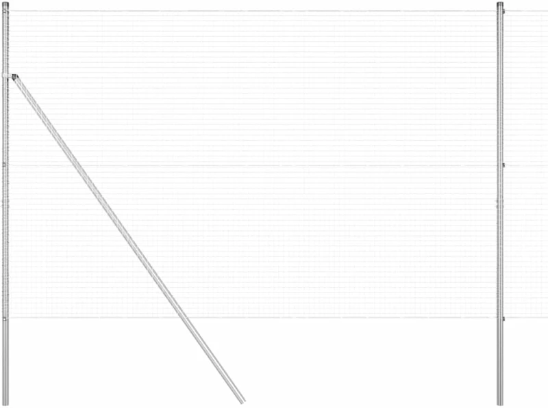 vidaXL Φράκτης με 7 στηρίγματα 1.6x10 μ Γαλβανισμένος Χάλυβας