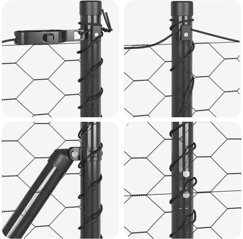 vidaXL Hexagon Φράκτης Γκρι 1,6x10 μ Ατσάλι