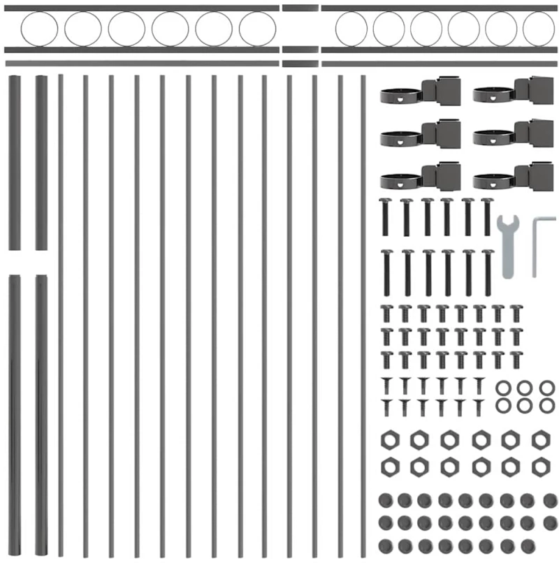 vidaXL Φράχτης Κήπου - Γκρι, 1.7 x 1.2 μ, Ατσάλι
