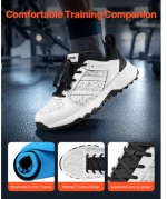 VEVOR Cross Training Shoes M Width Sneakers UK Size 9 Wide Toe Box Shoes White