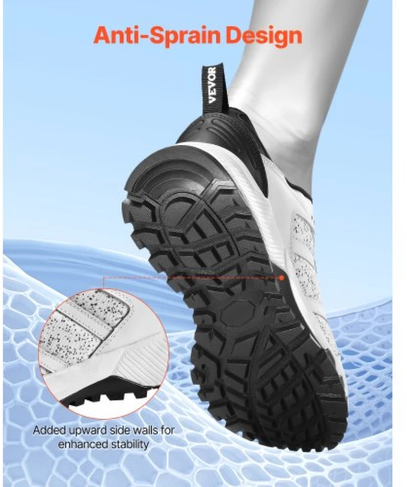 VEVOR Cross Training Shoes M Width Sneakers UK Size 9 Wide Toe Box Shoes White