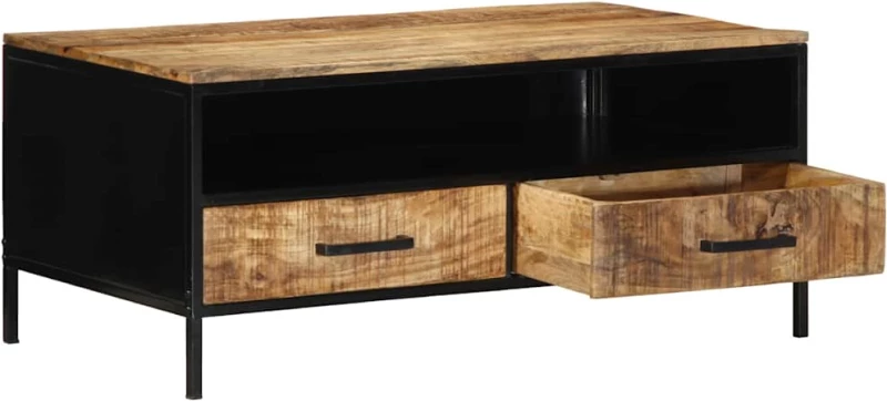 vidaXL Τραπεζάκι Καφέ 90x50x40 cm Μασίφ Ξύλο Ρουστίκ Μάνγκο