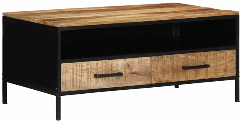 vidaXL Τραπεζάκι Καφέ 90x50x40 cm Μασίφ Ξύλο Ρουστίκ Μάνγκο
