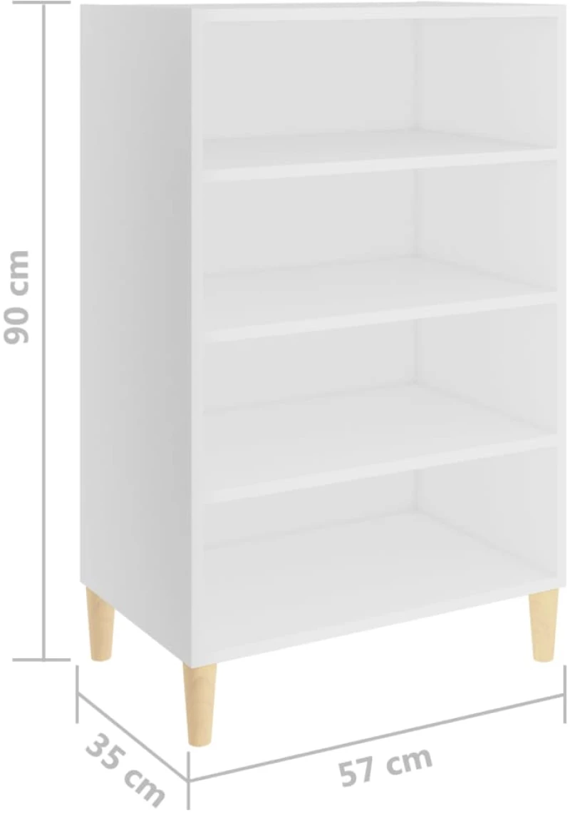 vidaXL Ραφιέρα Λευκή 57 x 35 x 90 εκ. από Μοριοσανίδα
