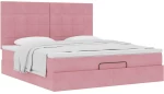 vidaXL Οθωμανικό κρεβάτι με στρώματα ροζ 180x200cm Velvet