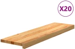 vidaXL Πατάκια Σκάλας 20 τεμ. Ανοιχτό Καφέ 90x25x2 cm Ξύλο Δρυός