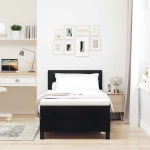 vidaXL Κρεβάτι με Βαλίτσα με Στρώμα Μαύρο 90x200 εκ. Ύφασμα