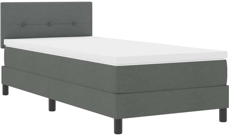 vidaXL Κρεβάτι Box Spring με Στρώμα Σκούρο Γκρι 100x200 εκ Υφάσματος