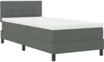 vidaXL Κρεβάτι Box Spring με Στρώμα Σκούρο Γκρι 100x200 εκ Υφάσματος