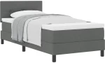 vidaXL Κρεβάτι Box Spring με Στρώμα Σκούρο Γκρι 100x200 εκ Υφάσματος