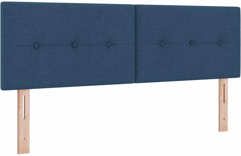 vidaXL Κρεβάτι με Βάση με Στρώμα Μπλε 140 x 200 εκ. Ύφασμα