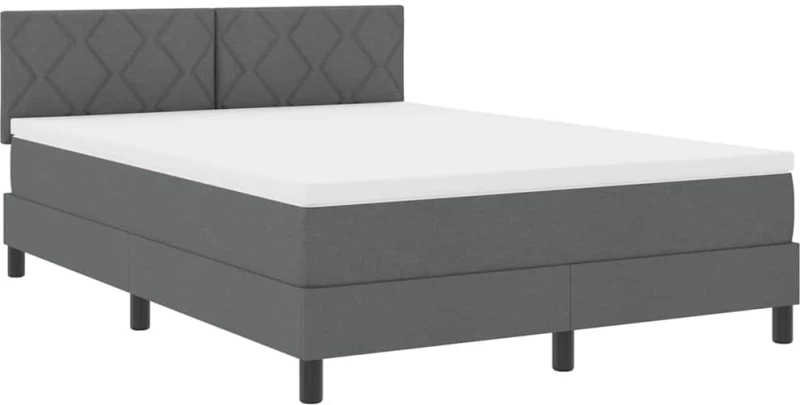 vidaXL κρεβάτι box spring με στρώμα σκούρο γκρι 140x200 εκ υφάσμα