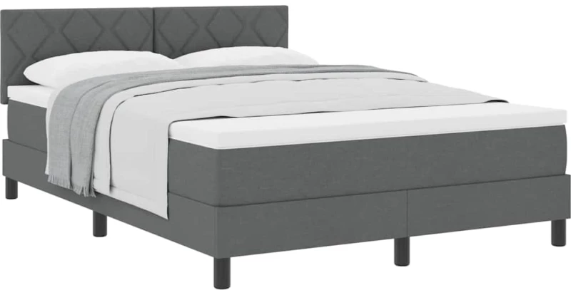 vidaXL κρεβάτι box spring με στρώμα σκούρο γκρι 140x200 εκ υφάσμα
