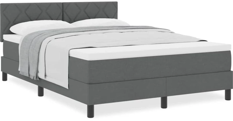 vidaXL κρεβάτι box spring με στρώμα σκούρο γκρι 140x200 εκ υφάσμα