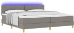 vidaXL Κρεβάτι Box Spring με Στρώμα & LED Ταπέτο 200x200 εκ Υφάσματος