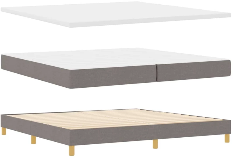 vidaXL Κρεβάτι Box Spring με Στρώμα & LED Ταπέτο 200x200 εκ Υφάσματος