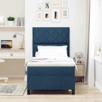 vidaXL Κρεβάτι box spring με στρώμα και μπλε LED, 90 x 190 εκ. Υφάσματος.