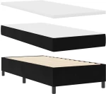 vidaXL Κρεβάτι Box Spring με Στρώμα & Παγκάκι Μαύρο 90x200 εκ Βελούδο
