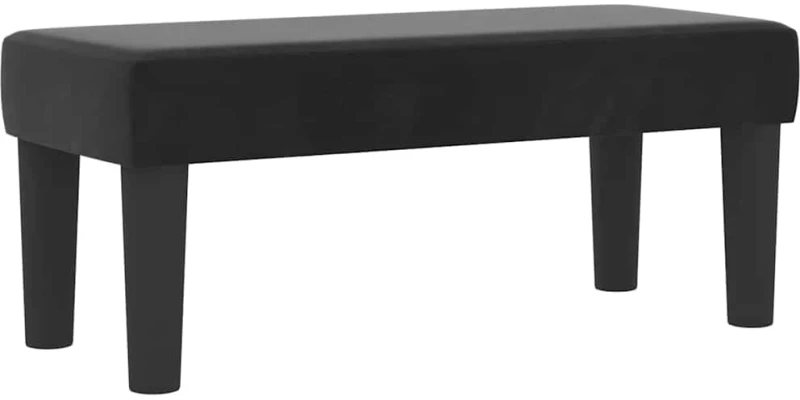 vidaXL Κρεβάτι Box Spring με Στρώμα & Παγκάκι Μαύρο 90x200 εκ Βελούδο
