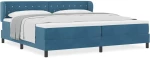 vidaXL Κρεβάτι Box Spring με Στρώμα Σκούρο Μπλε 200x200 εκ. από Βελούδο
