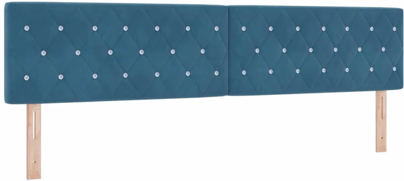 vidaXL Κρεβάτι Box Spring με Στρώμα Σκούρο Μπλε 200x200 εκ. από Βελούδο